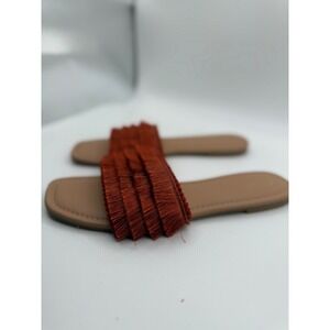 Comfort EST 1946 Fringe Slides - Slip On Sandals - Rust Orange - Size 12